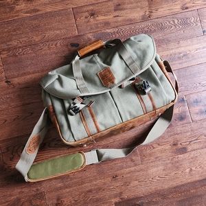 Unisex Khaki Canvas Duffle Bag